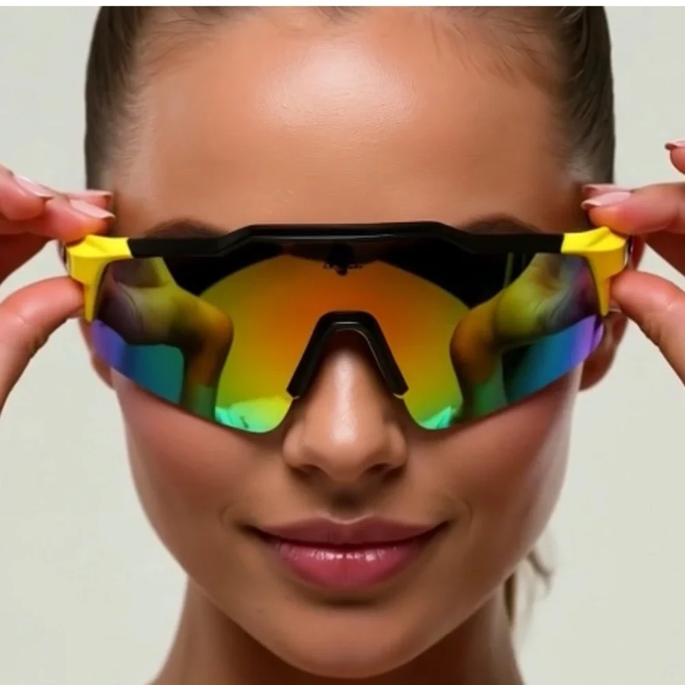 Sport Sunglasses UV400 Women Eyewear Design High Performance‎ Activities Yellow